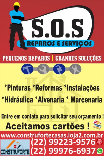 SOS, somos especialistas em reparos, consertos, pinturas residenciais e elétrica. Confira!